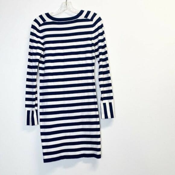 Minnie Rose White & Blue Striped Sweater Dress - Size Small - Picture 5 of 13